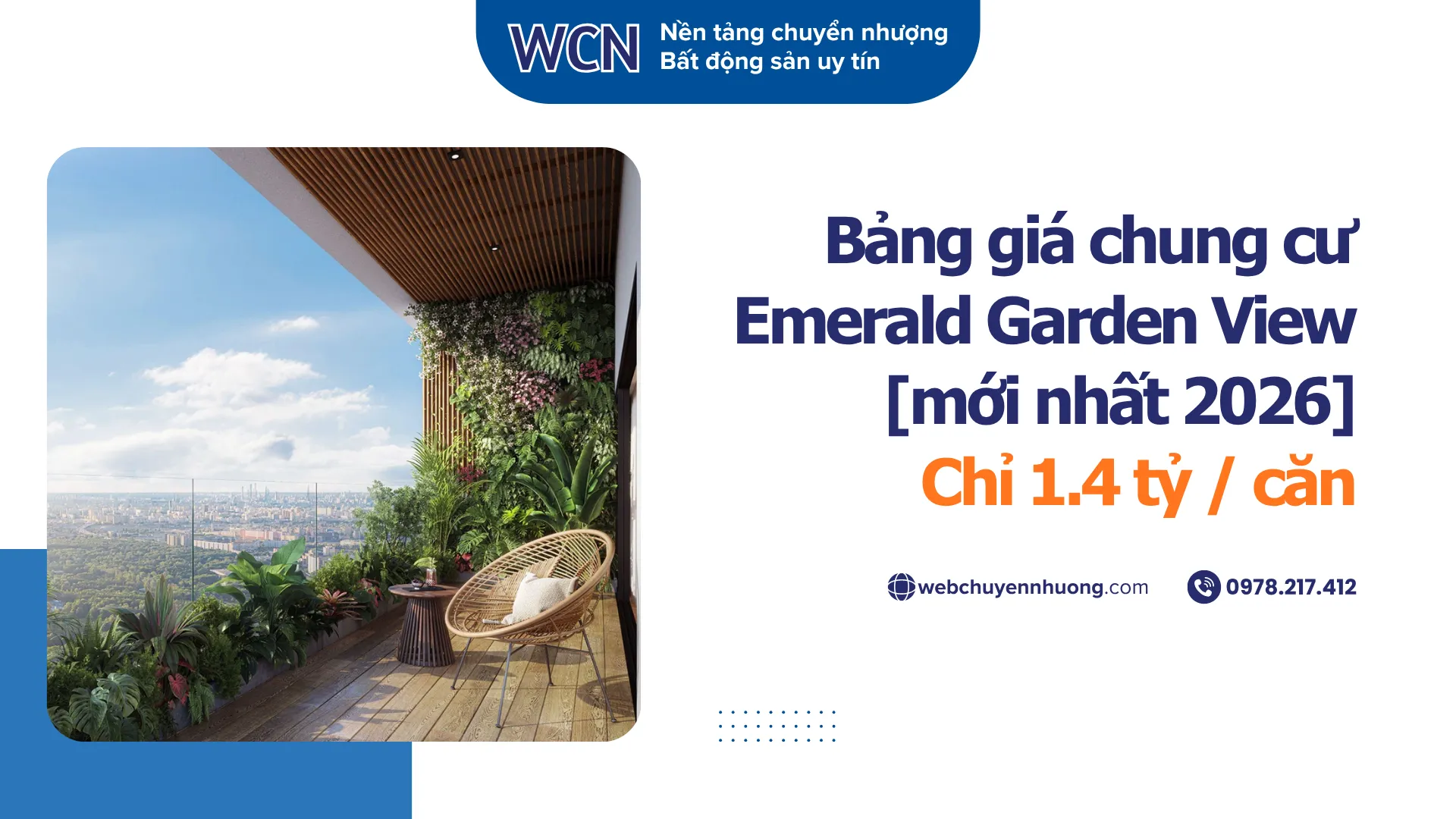 Bảng giá chung cư Emerald Garden View [mới nhất 2026] - Chỉ 1.4 tỷ / căn