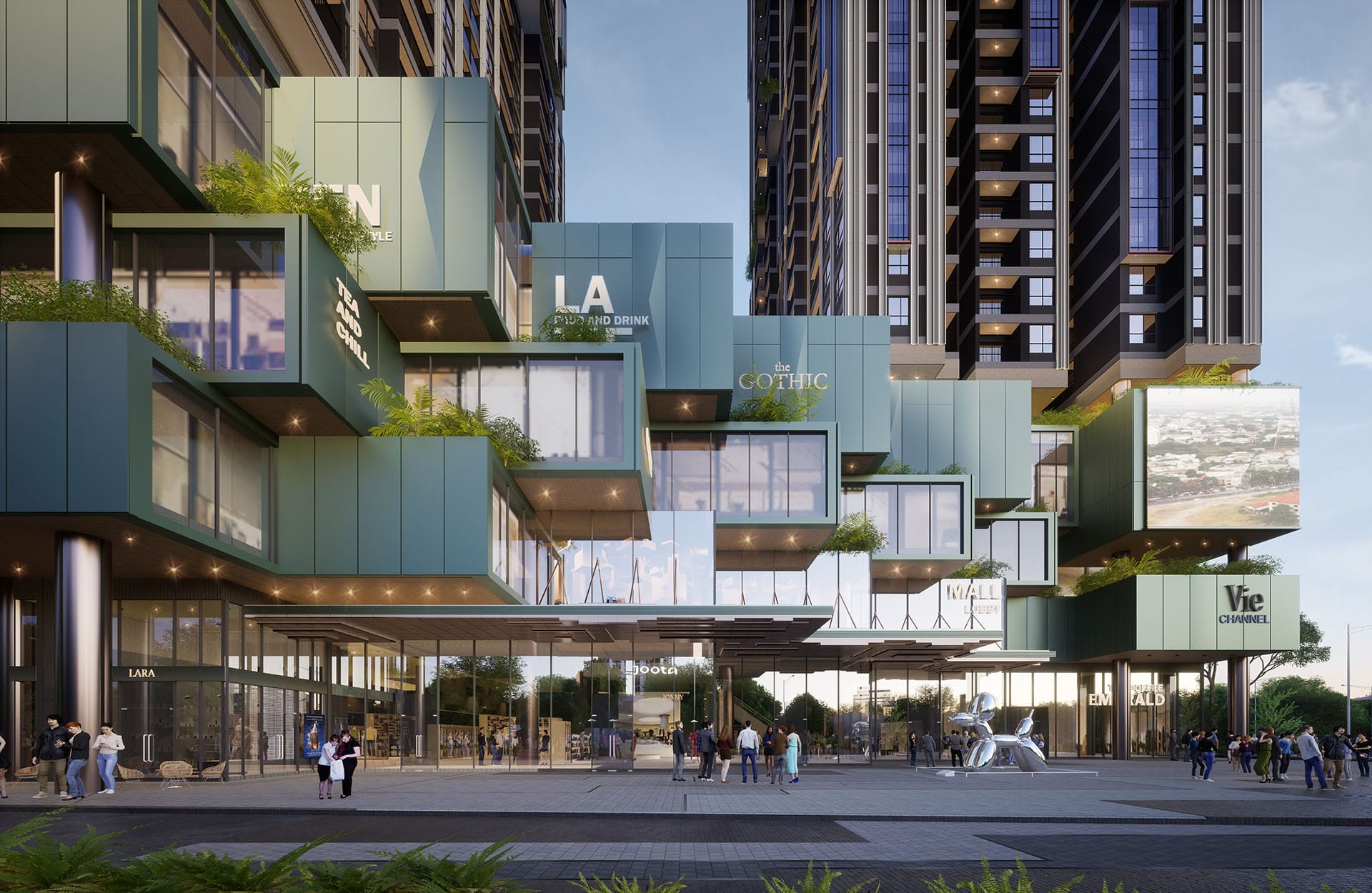 Phối cảnh tổng thể The Emerald Boulevard mặt tiền QL13