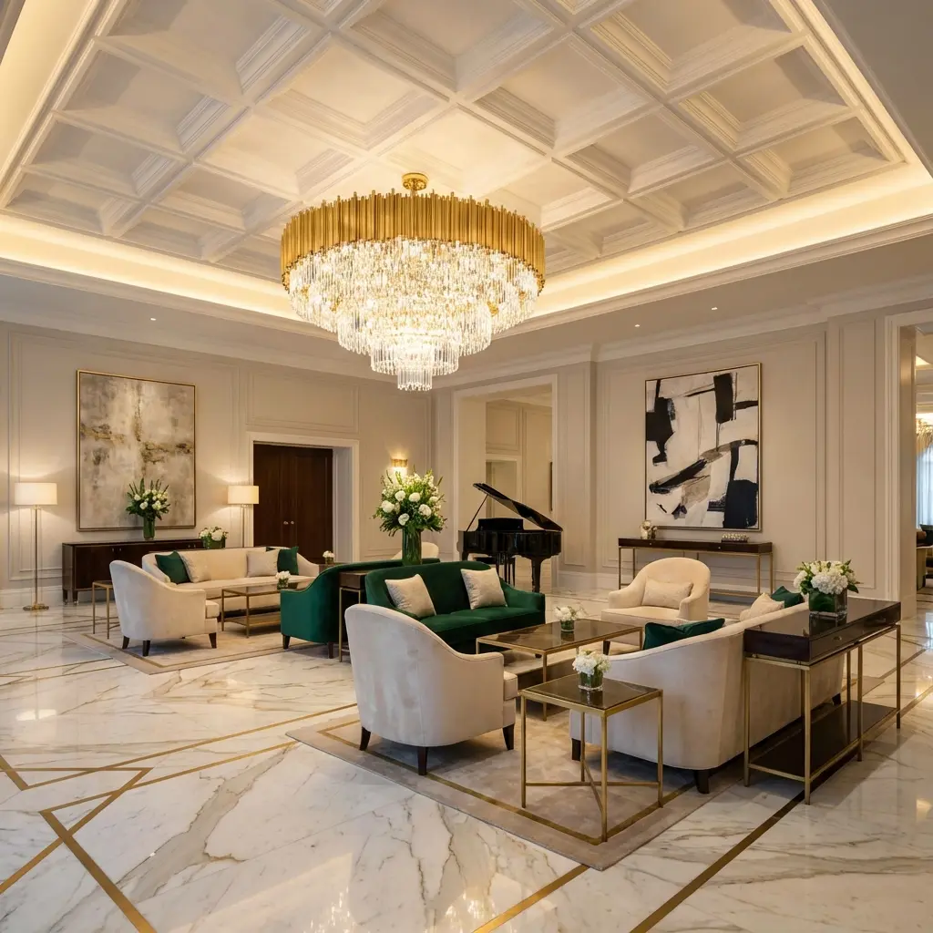 Sảnh đón chuẩn khách sạn 6 sao Marriott