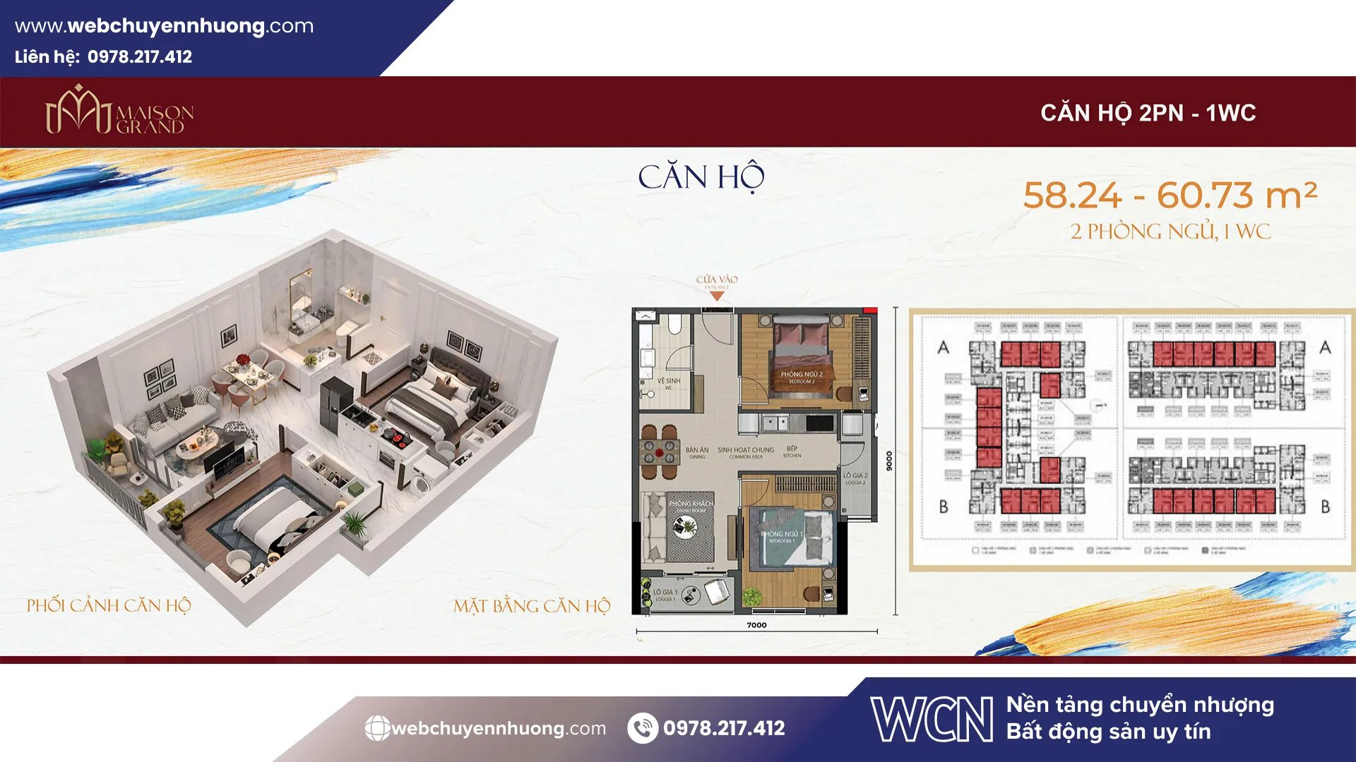 Với mức giá khởi điểm từ 1,9 tỷ đồng, giá căn 2PN Maison Grand Phú Mỹ (loại 2PN 1 WC) được đánh giá là phân khúc “entry-level”, phù hợp cho người mua nhà lần đầu tại khu trung tâm Phú Mỹ