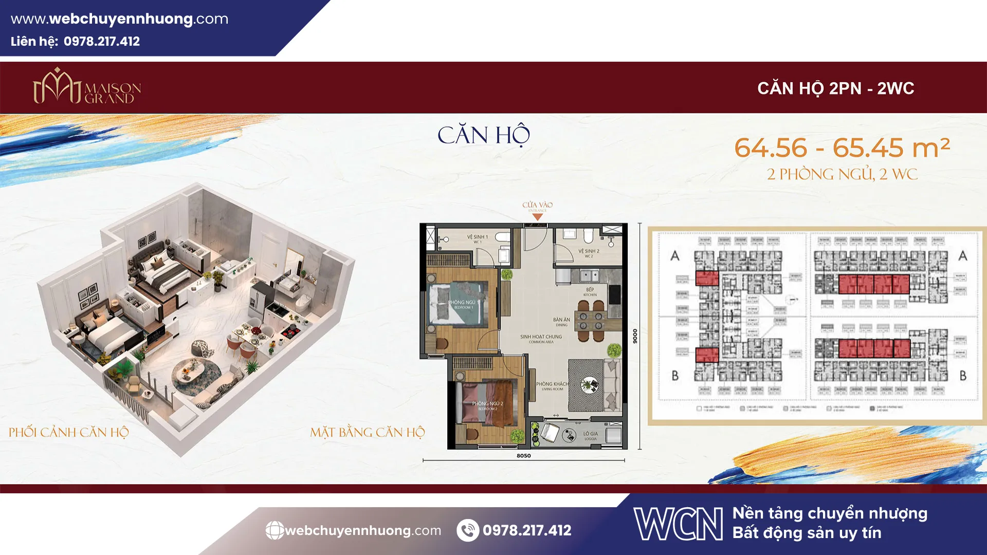 Cơ cấu sản phẩm trong Maison Grand Phú Mỹ hiện tập trung đúng vào nhóm căn hộ có nhu cầu thực cao, giúp các căn 2PN và 2PN+ duy trì thanh khoản tốt và dễ giao dịch trên thị trường.